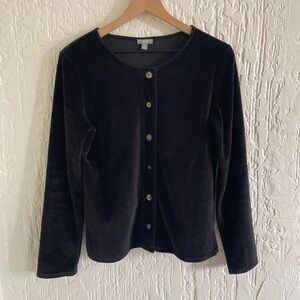 J. Jill Black Button-Up Cardigan Sweater Size Small